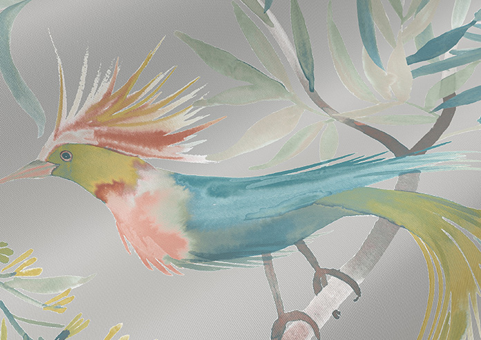 Birds of Paradise, Grey - Twist&Fit Roller Blind - Image 4